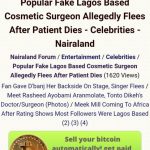 Profile of Dr Anu of Medcontour, the wanted and runaway fake 