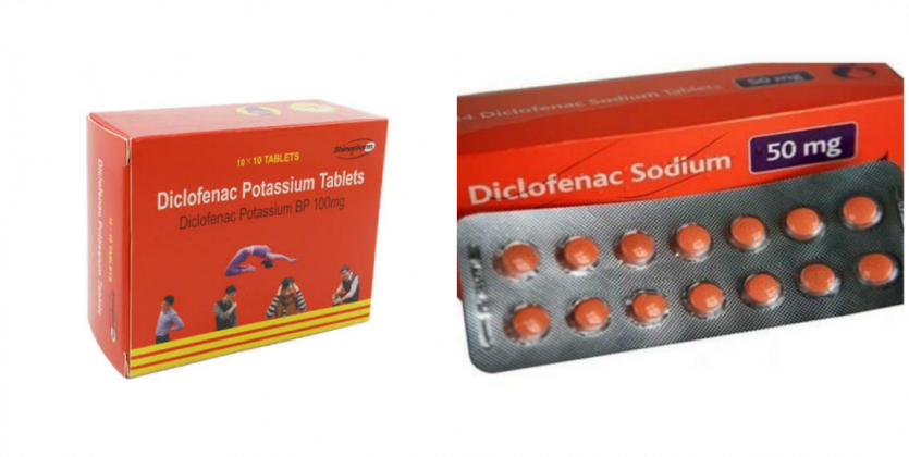 Difference between diclofenac sodium and diclofenac potassium