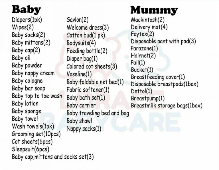 Hospital bag checklist for mom and baby South Africa Nigerian Health Blog
