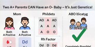 Two A+ Parents, One O- Baby? The Blood Type “Scandal” That’s Actually Just Science can a+ and a+ give birth to o+