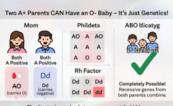 Two A+ Parents, One O- Baby? The Blood Type “Scandal” That’s Actually Just Science can a+ and a+ give birth to o+